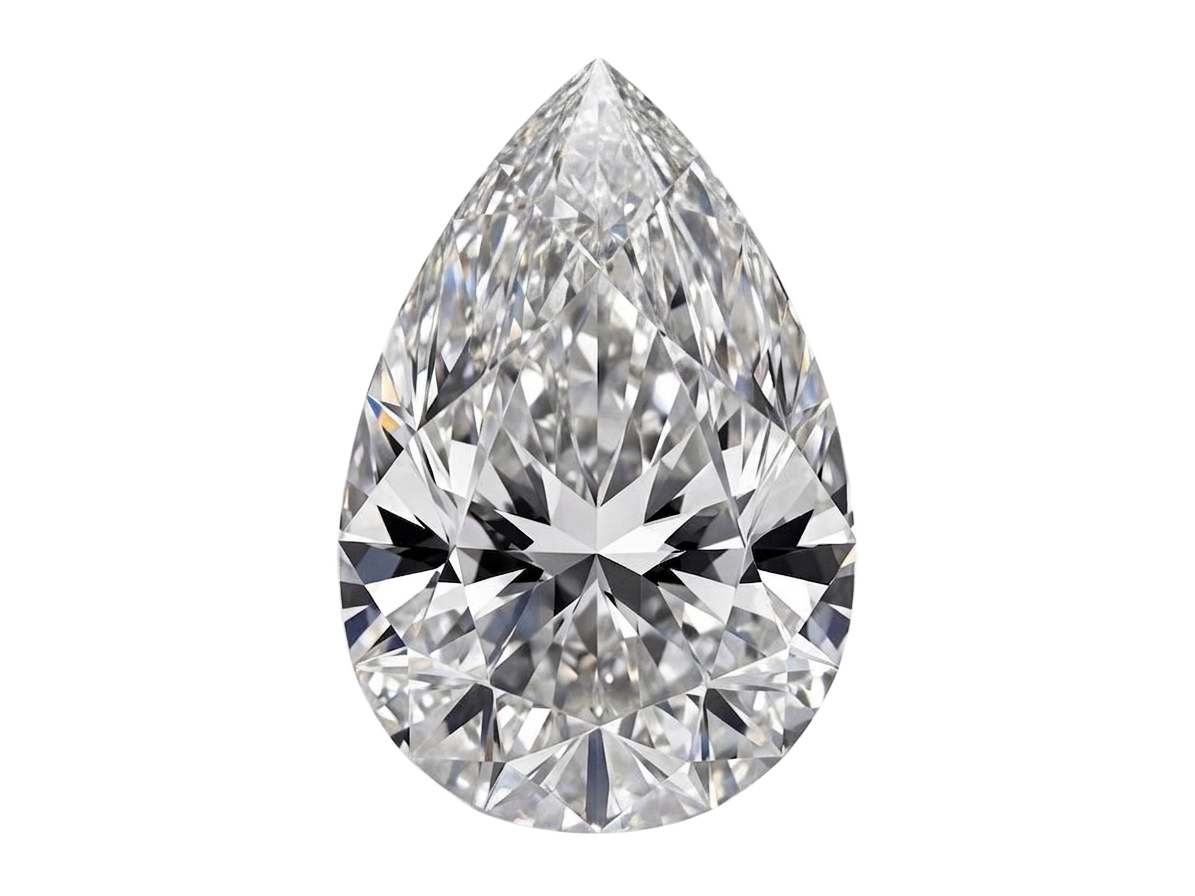 Pear cut lab-grown diamond